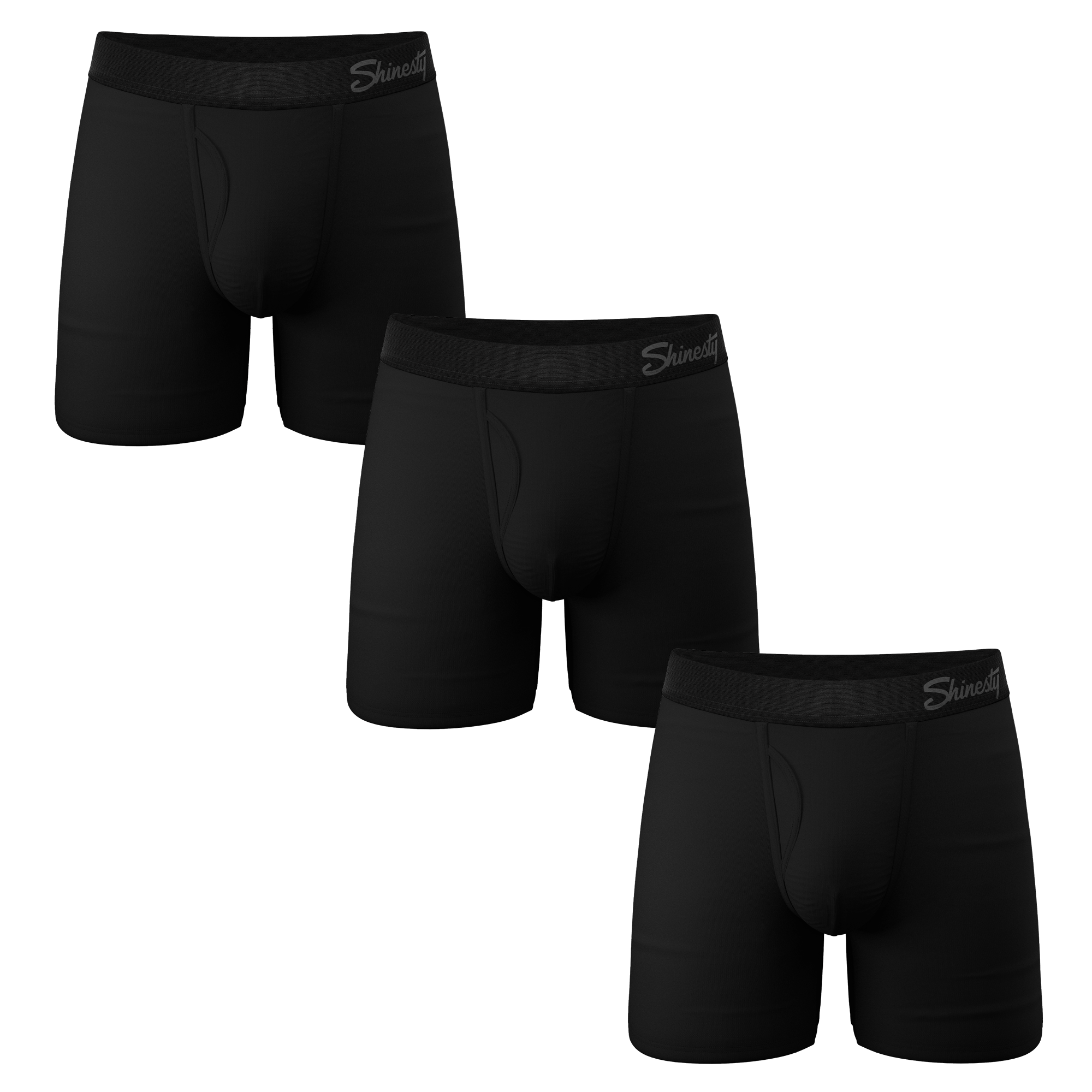 The Zero Shades of Grey | Black Ball Hammock® Pouch Underwear With Fly 3 Pack - Shinesty
