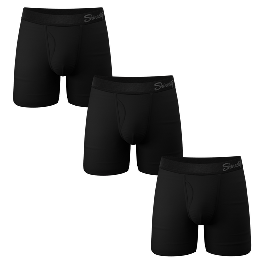 The Zero Shades of Grey | Black Ball Hammock® Pouch Underwear With Fly 3 Pack - Shinesty