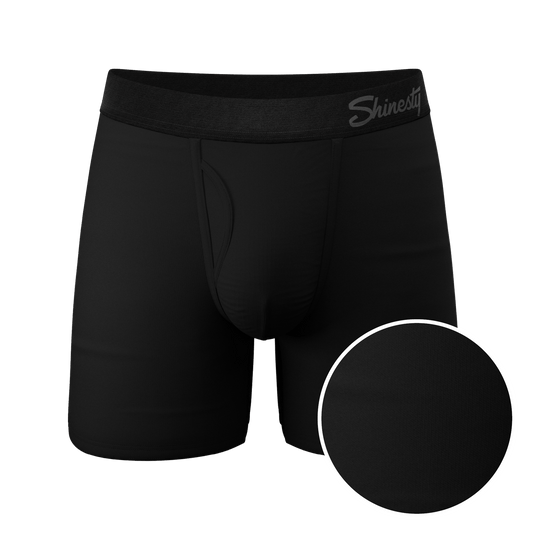 The Threat Level Midnight | Black Ball Hammock® Pouch Underwear With Fly - Shinesty