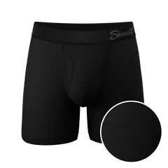 The Threat Level Midnight | Black Ball Hammock® Pouch Underwear With Fly - Shinesty