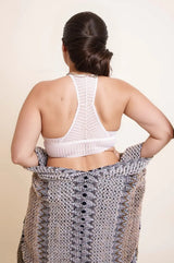 Ribbed Lace Boho Racerback Bralette Plus - Boho Clothing and Accessories - Flyclothing LLC