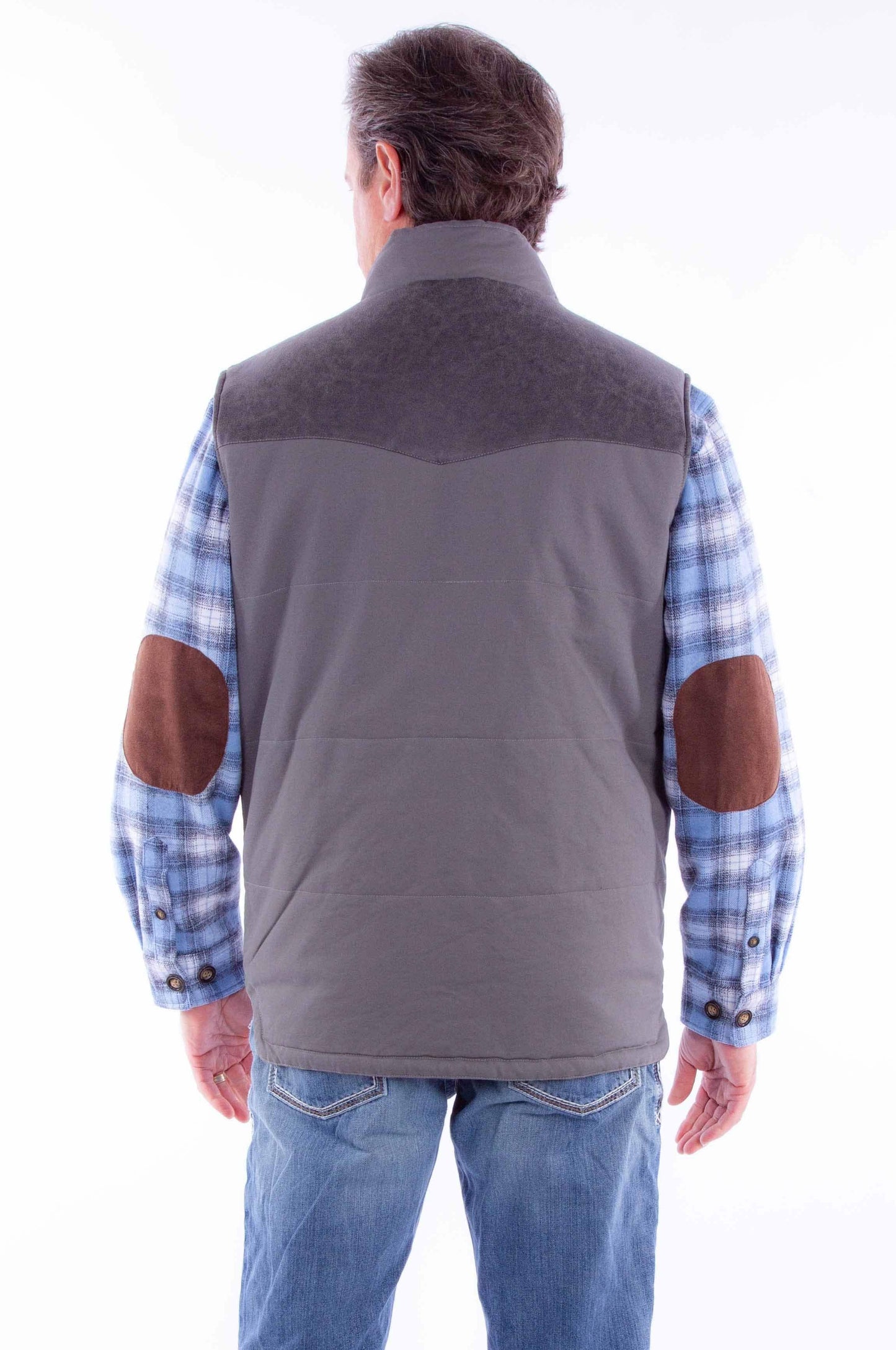 Scully Leather Charcoal Canvas Vest W/Quilted Plaid Lining - Scully Leather - Flyclothing LLC