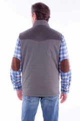 Scully Leather Charcoal Canvas Vest W/Quilted Plaid Lining - Scully Leather - Flyclothing LLC