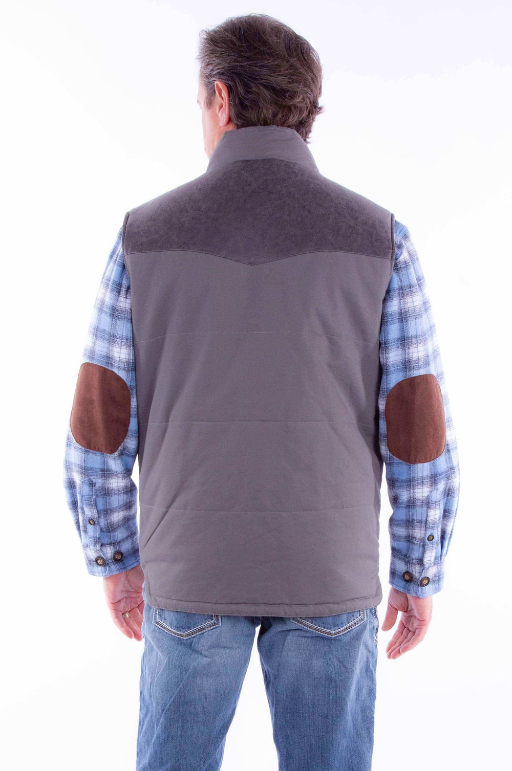 Scully Leather Charcoal Canvas Vest W/Quilted Plaid Lining - Scully Leather - Flyclothing LLC