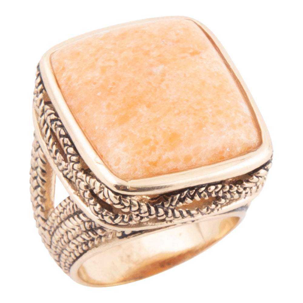 Yellow Agate and Golden Statement Ring - Barse Jewelry - Flyclothing LLC
