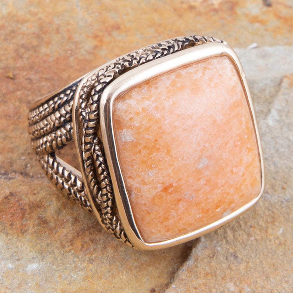 Yellow Agate and Golden Statement Ring - Barse Jewelry - Flyclothing LLC