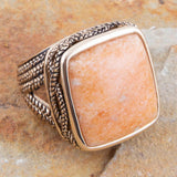 Yellow Agate and Golden Statement Ring - Barse Jewelry - Flyclothing LLC