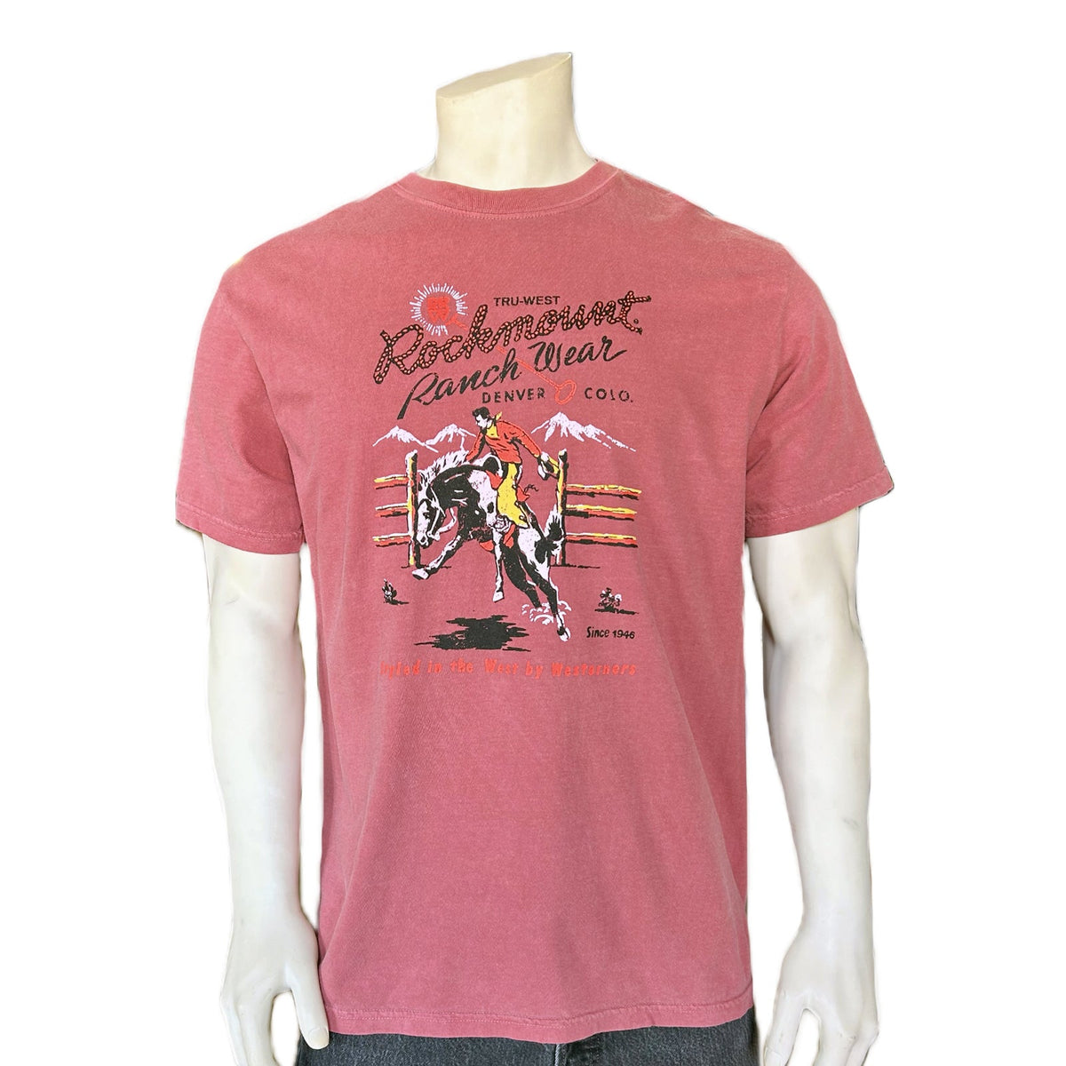 Rockmount Men's Red Bronc 100% Cotton Western T-Shirt - Rockmount Clothing - Flyclothing LLC