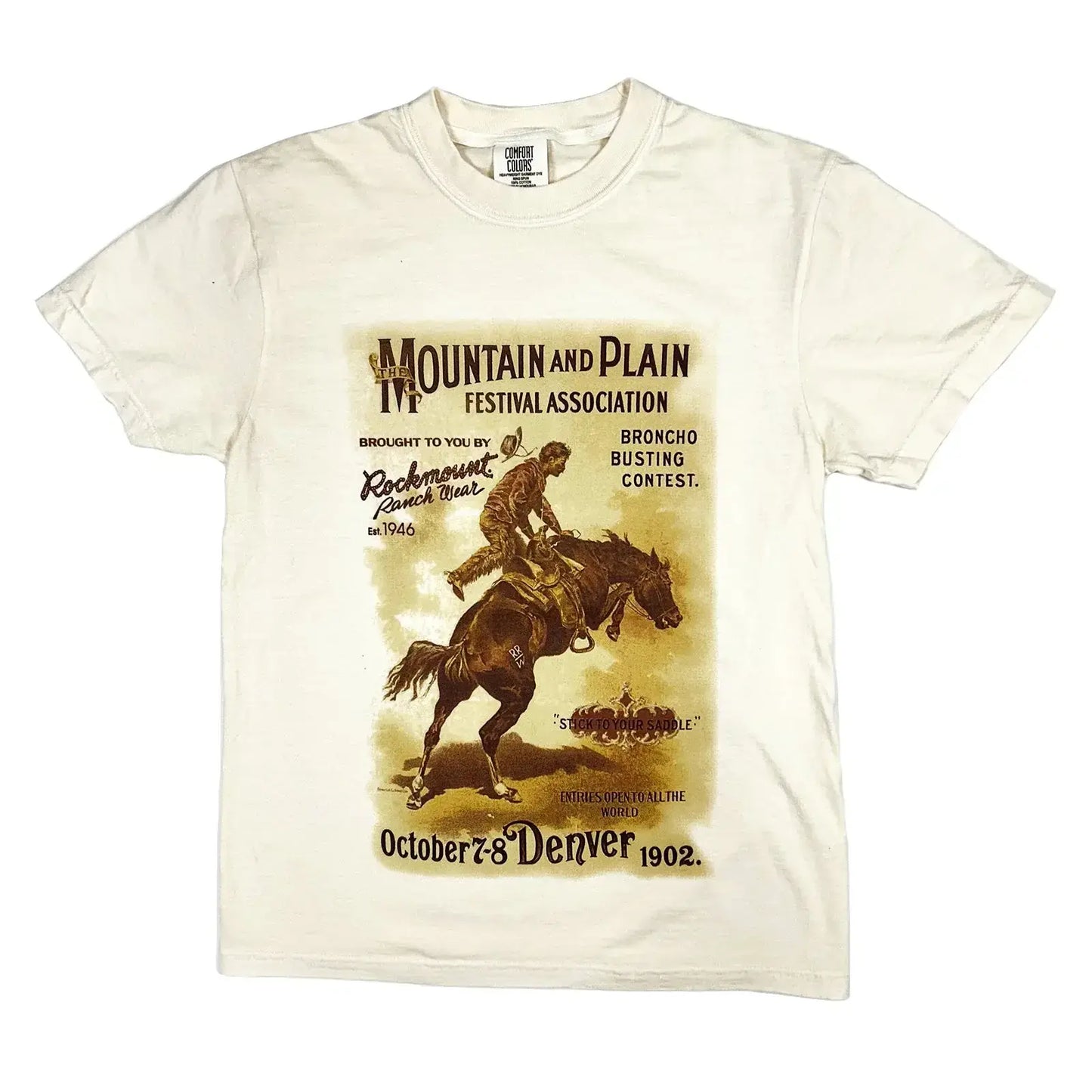 Rockmount Ranch Wear mens cream mountain plain festival association western t shirt - Rockmount Clothing - Flyclothing LLC