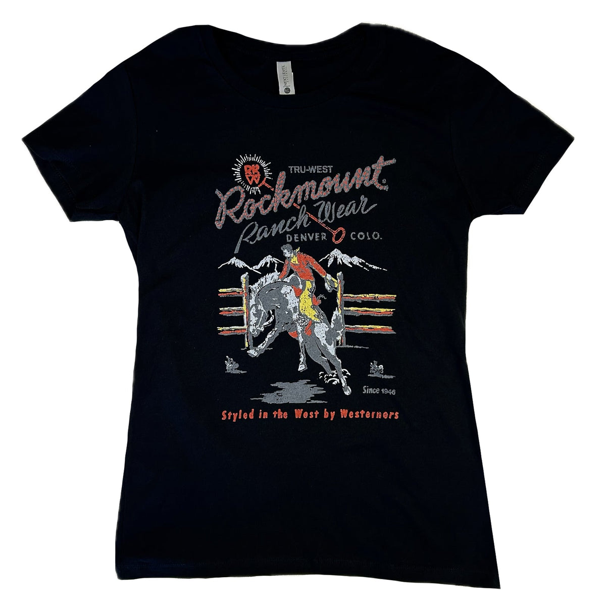 Rockmount Women's Black Bronc Western T-Shirt - front view