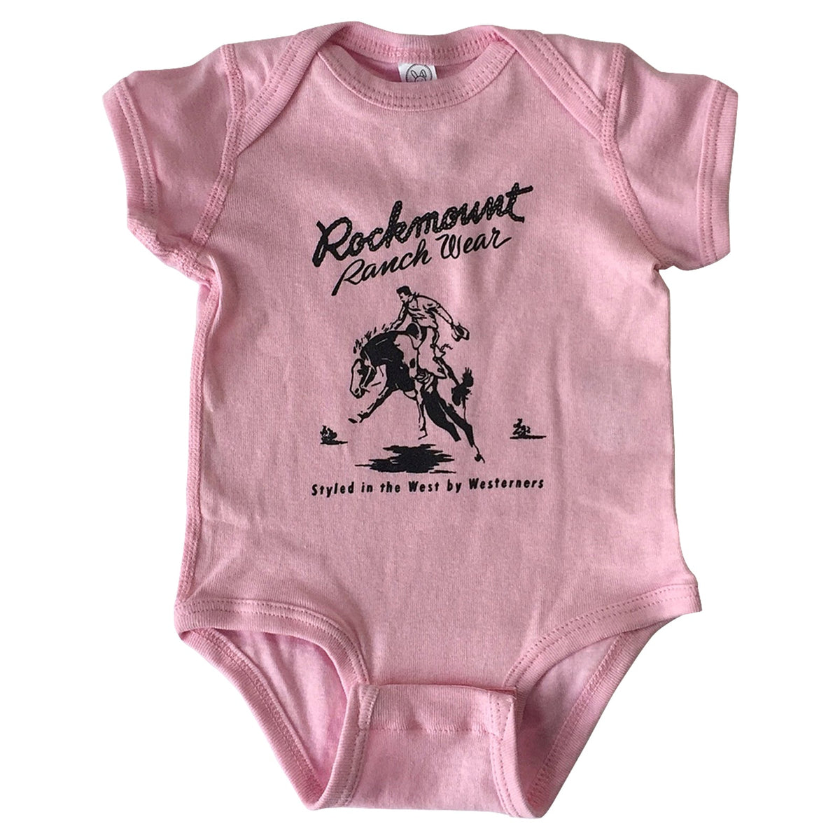 Rockmount Baby Pink Bronc 100% Cotton Western Onesie - Rockmount Clothing - Flyclothing LLC
