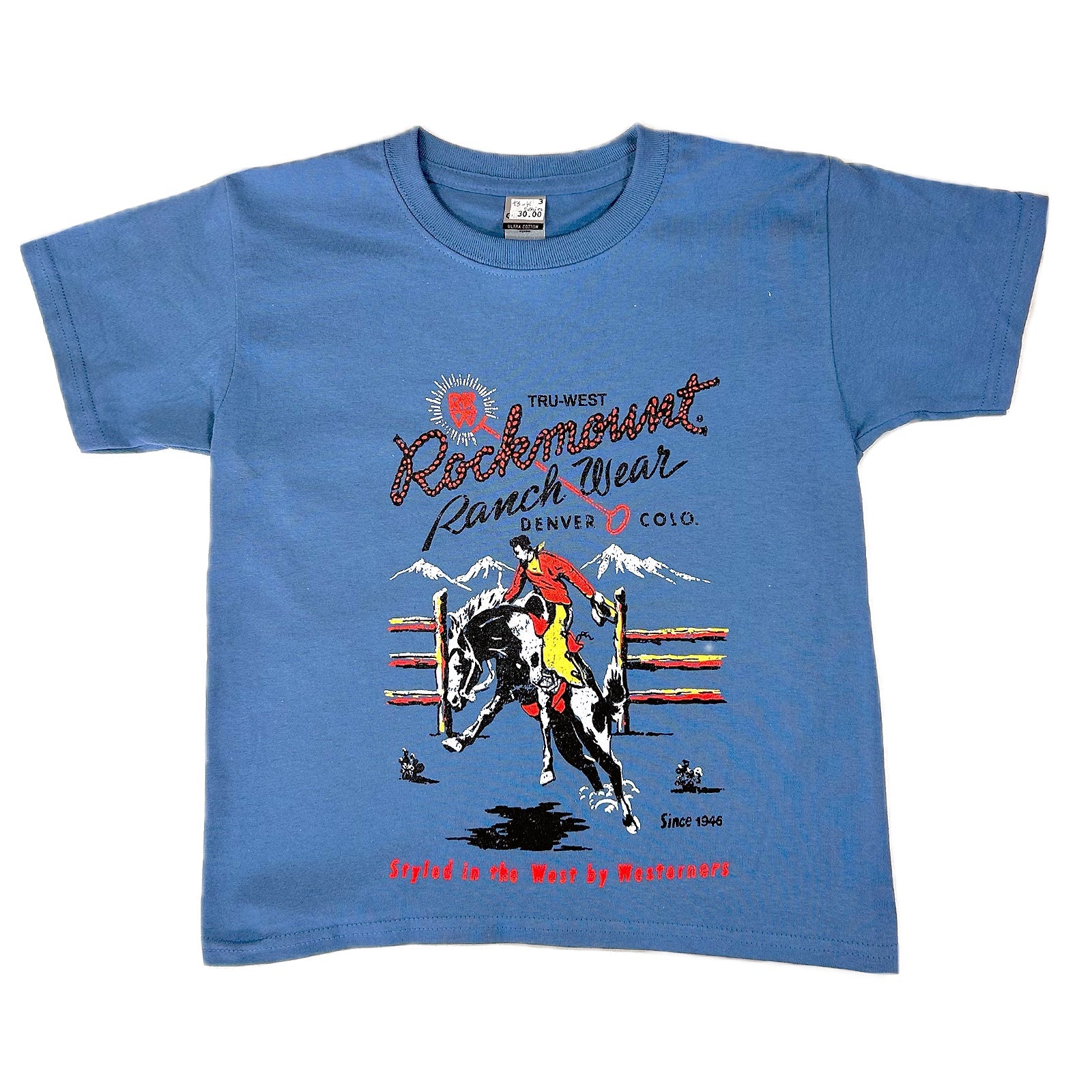 Kid's Rockmount Denim Bronc 100% Cotton Western T-Shirt - Rockmount Clothing - Flyclothing LLC