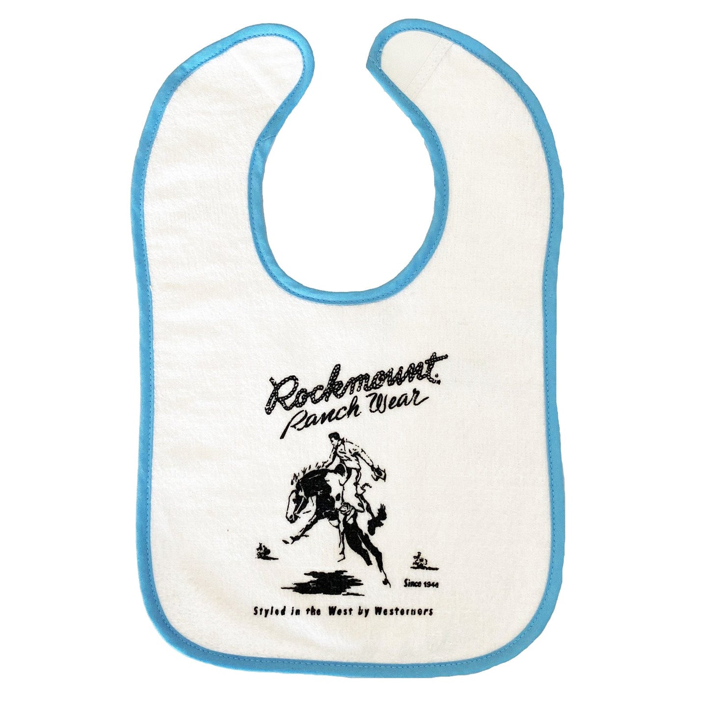 Baby Rockmount Bronc 100% Cotton Western Bib in Blue - Rockmount Clothing - Flyclothing LLC