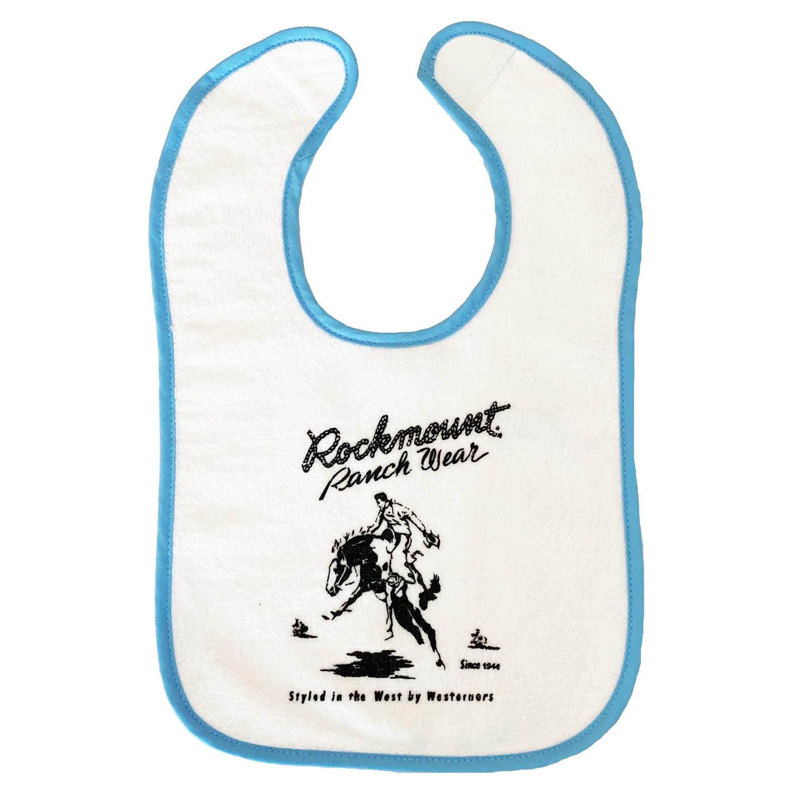 Baby Rockmount Bronc 100% Cotton Western Bib in Blue - Rockmount Clothing - Flyclothing LLC