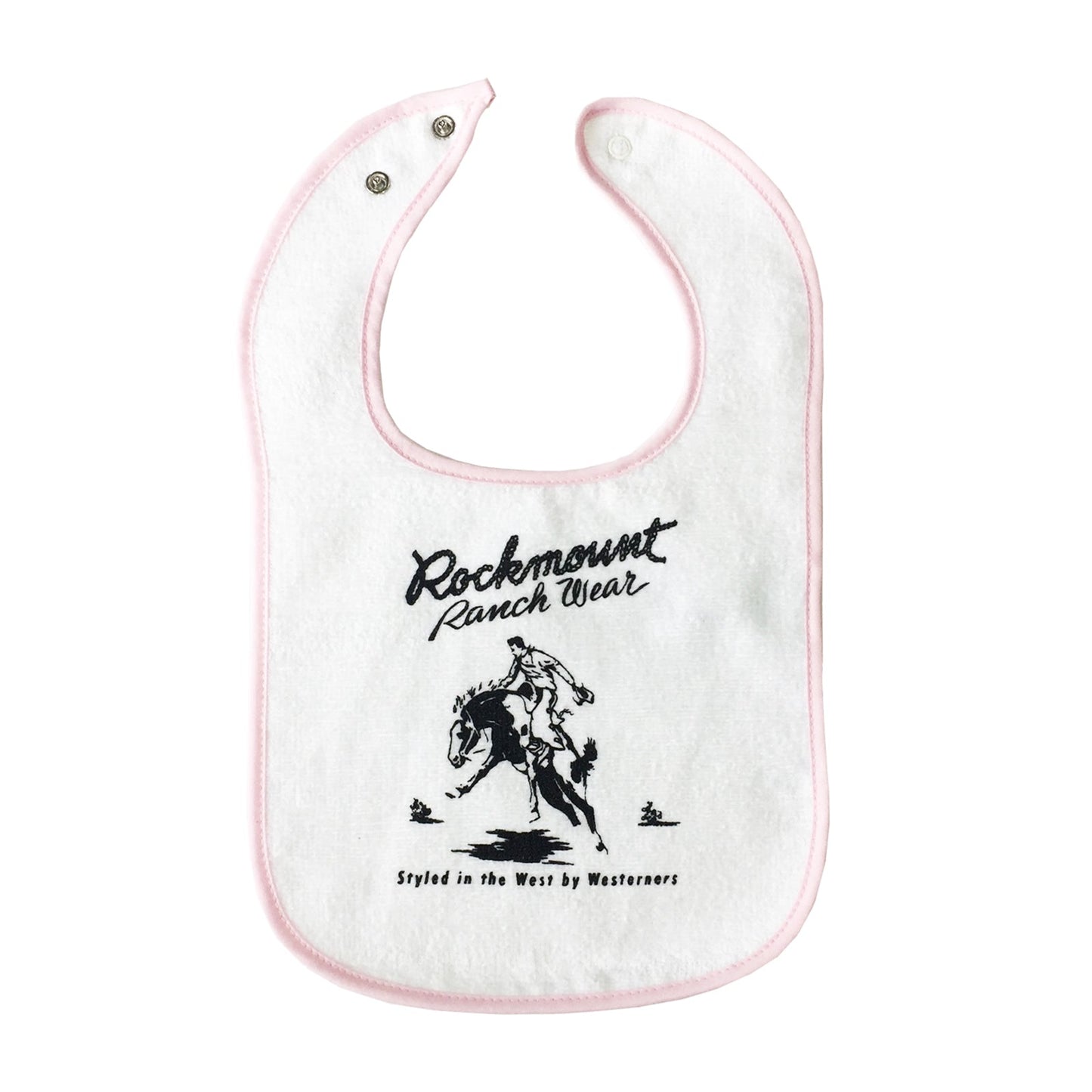 Baby Rockmount Bronc 100% Cotton Western Bib in Pink - Rockmount Clothing - Flyclothing LLC