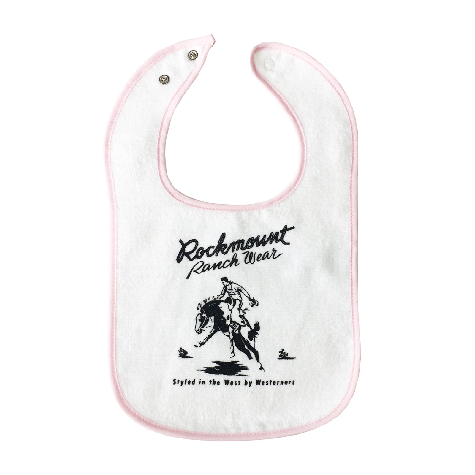 Baby Rockmount Bronc 100% Cotton Western Bib in Pink - Rockmount Clothing - Flyclothing LLC