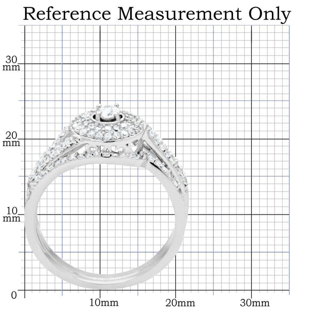 TS001 - Rhodium 925 Sterling Silver Ring with AAA Grade CZ in Clear - Alamode - Flyclothing LLC