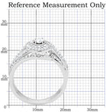 TS001 - Rhodium 925 Sterling Silver Ring with AAA Grade CZ  in Clear