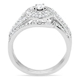 TS001 - Rhodium 925 Sterling Silver Ring with AAA Grade CZ in Clear - Alamode - Flyclothing LLC