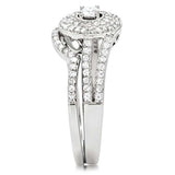 TS001 - Rhodium 925 Sterling Silver Ring with AAA Grade CZ in Clear - Alamode - Flyclothing LLC