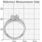 TS003 - Rhodium 925 Sterling Silver Ring with AAA Grade CZ  in Clear