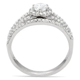 TS004 - Rhodium 925 Sterling Silver Ring with AAA Grade CZ in Clear - Alamode - Flyclothing LLC