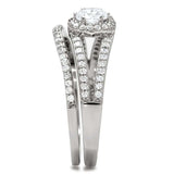 TS004 - Rhodium 925 Sterling Silver Ring with AAA Grade CZ in Clear - Alamode - Flyclothing LLC