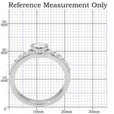 TS005 - Rhodium 925 Sterling Silver Ring with AAA Grade CZ  in Clear