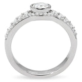 TS005 - Rhodium 925 Sterling Silver Ring with AAA Grade CZ in Clear - Alamode - Flyclothing LLC