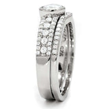 TS005 - Rhodium 925 Sterling Silver Ring with AAA Grade CZ in Clear - Alamode - Flyclothing LLC