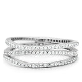 TS006 - Rhodium 925 Sterling Silver Ring with AAA Grade CZ in Clear - Alamode - Flyclothing LLC