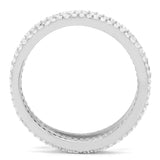TS006 - Rhodium 925 Sterling Silver Ring with AAA Grade CZ  in Clear - Alamode