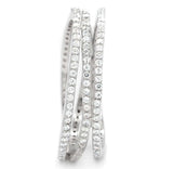 TS006 - Rhodium 925 Sterling Silver Ring with AAA Grade CZ in Clear - Alamode - Flyclothing LLC