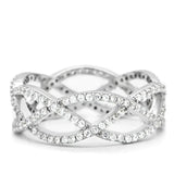 TS007 - Rhodium 925 Sterling Silver Ring with AAA Grade CZ in Clear - Alamode - Flyclothing LLC
