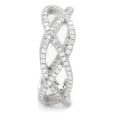 TS007 - Rhodium 925 Sterling Silver Ring with AAA Grade CZ in Clear - Alamode - Flyclothing LLC