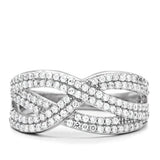 TS008 - Rhodium 925 Sterling Silver Ring with AAA Grade CZ in Clear - Alamode - Flyclothing LLC