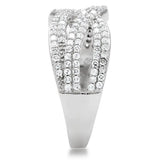 TS008 - Rhodium 925 Sterling Silver Ring with AAA Grade CZ in Clear - Alamode - Flyclothing LLC