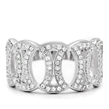 TS009 - Rhodium 925 Sterling Silver Ring with AAA Grade CZ in Clear - Alamode - Flyclothing LLC