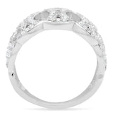 TS009 - Rhodium 925 Sterling Silver Ring with AAA Grade CZ in Clear - Alamode - Flyclothing LLC