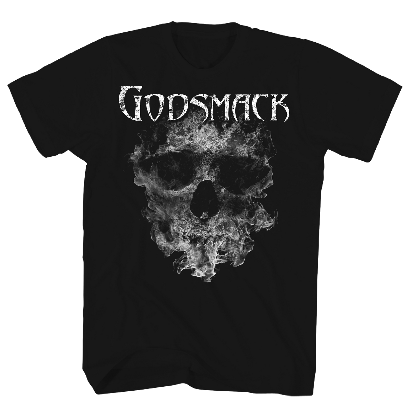 GODMACK SMOKING SKULL BLACK T-SHIRT/S