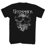 GODMACK SMOKING SKULL BLACK T-SHIRT/S