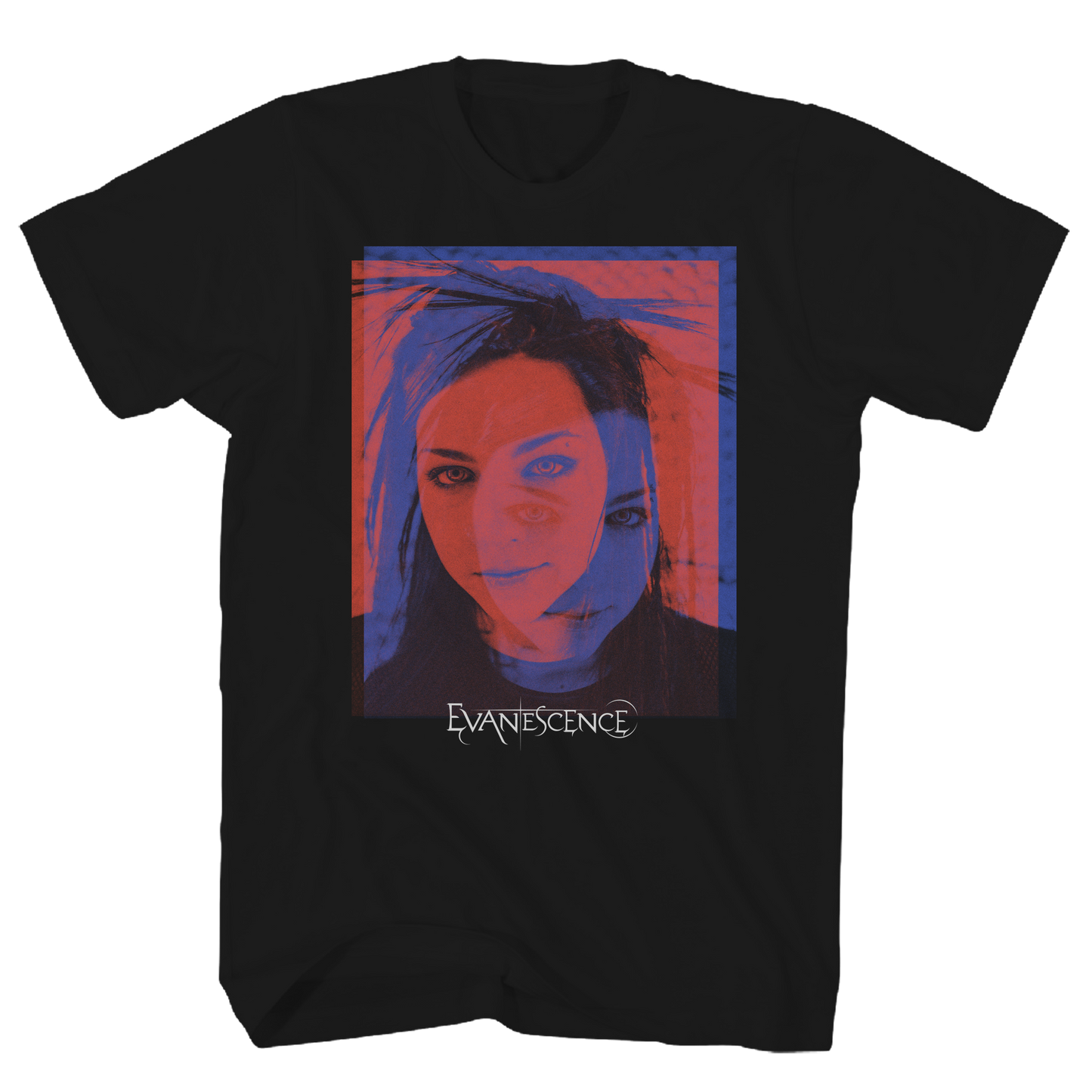EVANESCENCE RED FACE PHOTO BLACK T-SHIRT
