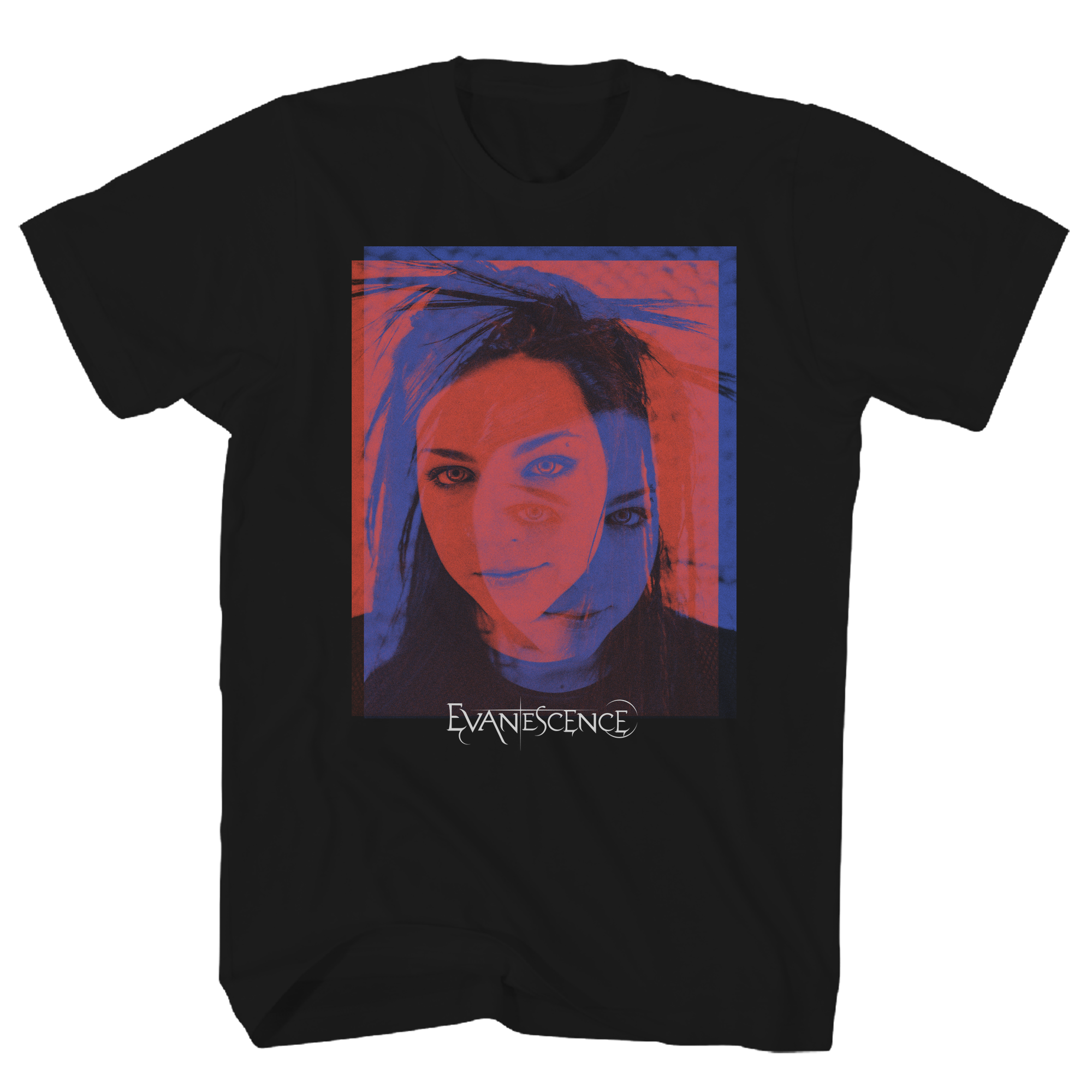 EVANESCENCE RED FACE PHOTO BLACK T-SHIRT