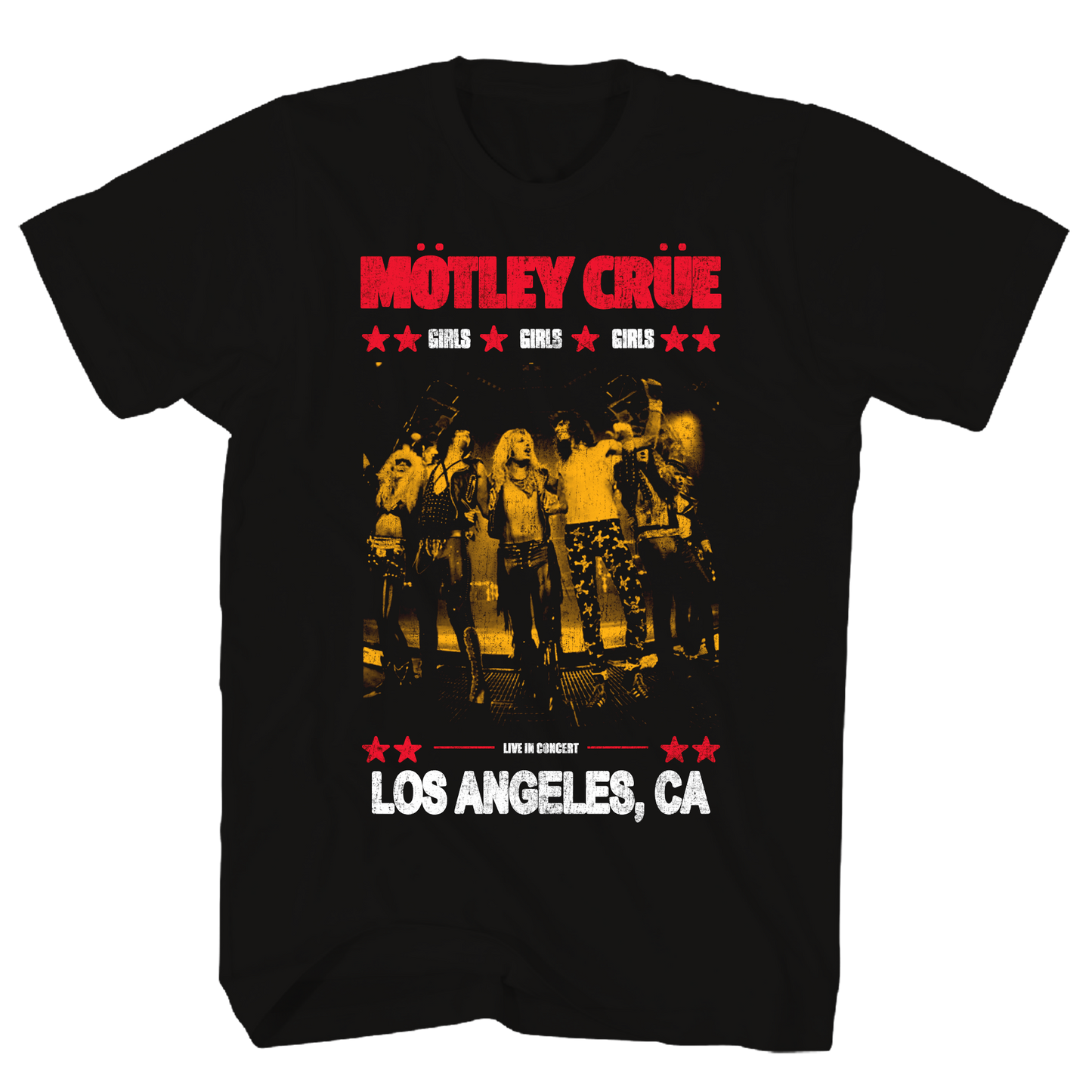 MOTLEY CRUE GIRLS LOS ANGELES, CA BLACK T-SHIRT