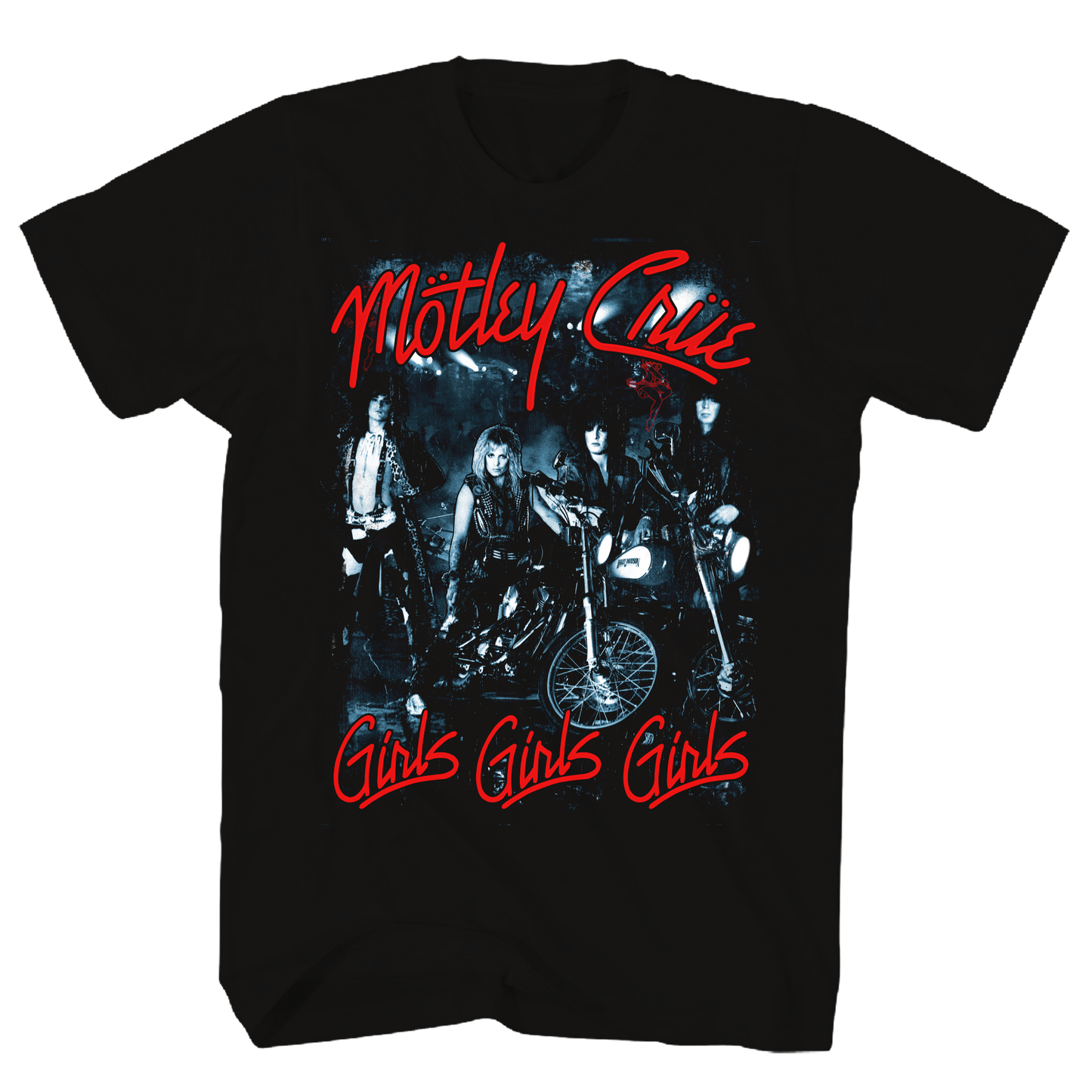 MOTLEY CRUE GIRLS,GIRLS,GIRLS BLACK T-SHIRT