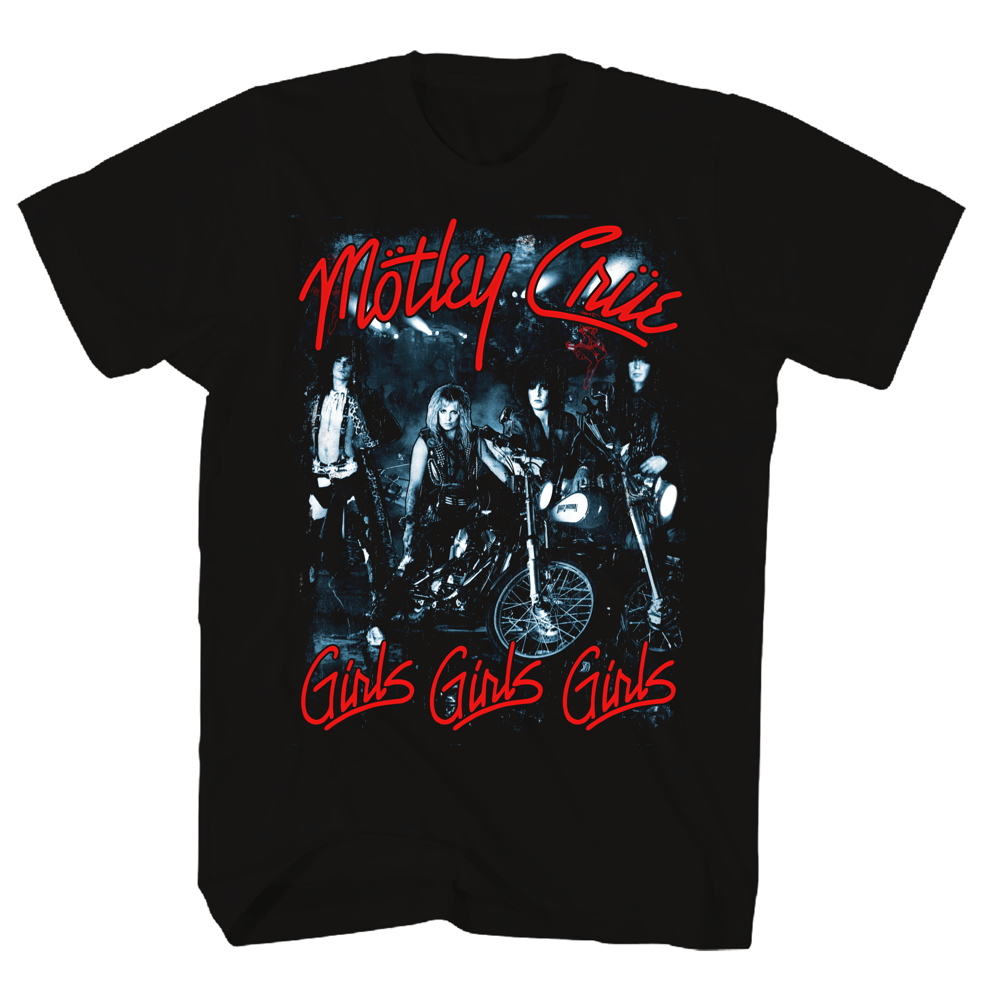MOTLEY CRUE GIRLS,GIRLS,GIRLS BLACK T-SHIRT