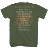 DASHBOARD CONFESSIONAL THE SWISS ARMY ROMANCE TRACK LIST MILTARY GREEN T-SHIRT