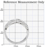 TS010 - Rhodium 925 Sterling Silver Ring with AAA Grade CZ  in Clear