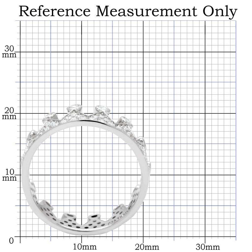 TS011 - Rhodium 925 Sterling Silver Ring with AAA Grade CZ in Clear - Alamode - Flyclothing LLC