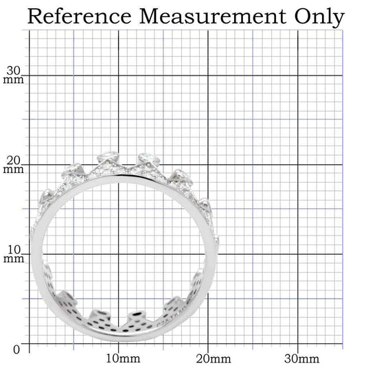 TS011 - Rhodium 925 Sterling Silver Ring with AAA Grade CZ in Clear - Alamode - Flyclothing LLC